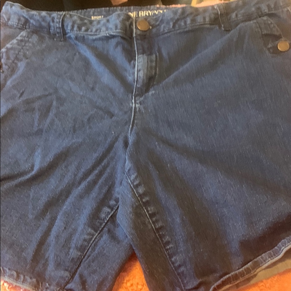 Lane Bryant Blue Jean Shorts with Distressed Detailing